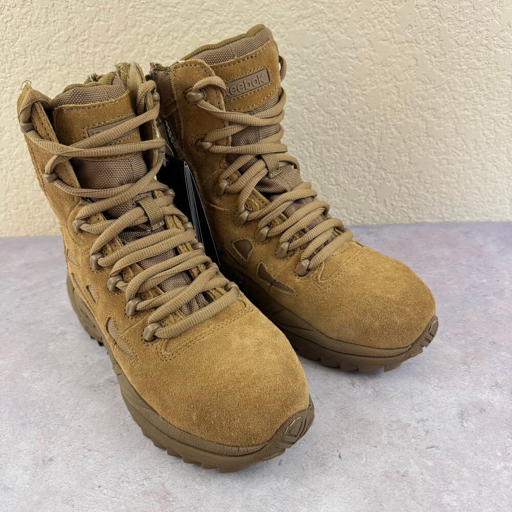 Reebok Rapid Response RB8850 8” Tactical Boots Coyote 4.5 Mens 6.5 Womens READ